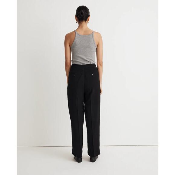 Madewell The Rosedale High-Rise Crepe Straight Pant In Black Size 0 - Picture 2 of 7